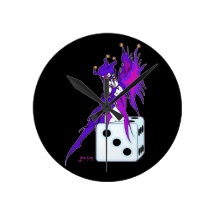 Jester Fairy (for dark backgrounds) Round Wallclock