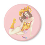 Jester + Lollipops Pin Up fantasy art magnet