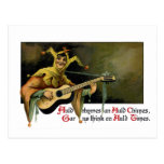 Jester Playing Guitar Vintage New Year's Day Post Cards