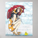 Jester With Umbrella + Rubber Ducky Art Posters posters