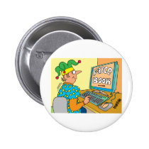 Jester's Computer Screen Reads As "Farce Book" buttons