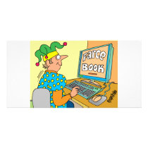 Jester's Computer Screen Reads As "Farce Book" Photo Card