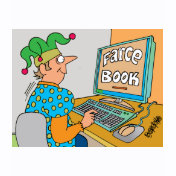 Jester's Computer Screen Reads As "Farce Book"
