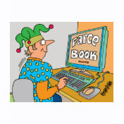 Jester's Computer Screen Reads As "Farce Book"