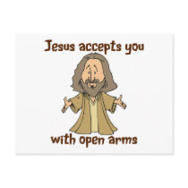 Jesus accepts you with open arms post cards