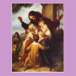 Jesus and Children Christmas Postcard postcards