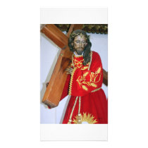 Jesus and Cross, Antigua Custom Photo Card