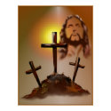 Jesus and Three Crosses Poster posters
