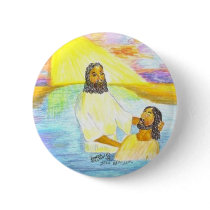 Jesus' Baptism Pinback Button