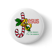 Jesus Candy Cane Button by seasonreason Jesus Candy Cane Button
