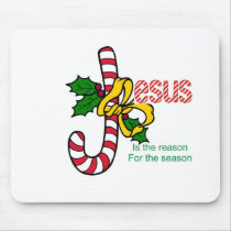 Jesus Candy Cane Mouse Pad