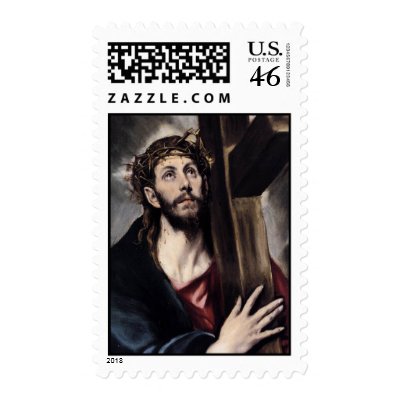 Jesus Carrying The Cross Postage by KitteasGallery