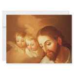 Jesus Christ and Angels Gazing Down From Heaven Invitation