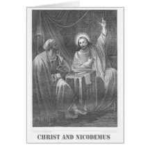 Jesus Christ and Nicodemus, 19th century print Cards