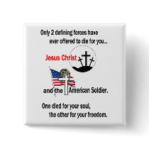 Jesus Christ and the American Soldier Pins