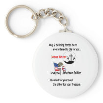 Jesus Christ and the American Soldier Key Chain