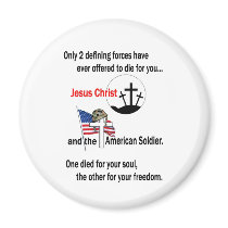 Jesus Christ and the American Soldier Fridge Magnets
