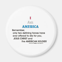 Jesus Christ and the American Soldier Fridge Magnets