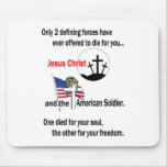 Jesus Christ and the American Soldier Mouse Pads