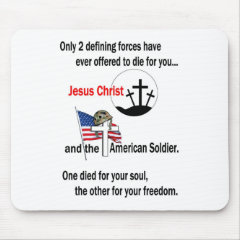Jesus Christ and the American Soldier Mouse Pads