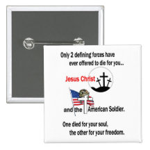 Jesus Christ and the American Soldier Pins