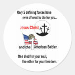 Jesus Christ and the American Soldier Sticker