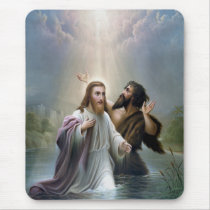 Jesus Christ Baptism by John the Baptist Mouse Pad