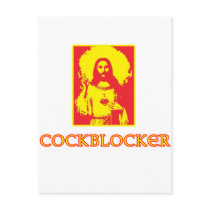 Jesus Christ Cockblocker Cock Blocker Spoof postcards