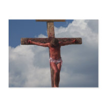 Jesus Christ crucified on the cross postcard photo