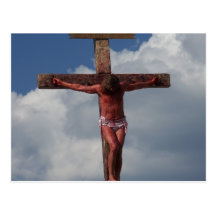 Jesus Christ crucified on the cross postcard photo