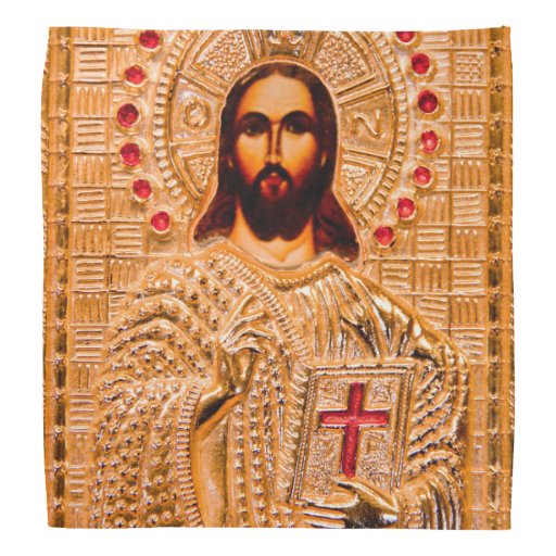 Jesus christ golden icon bandana Zazzle