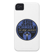 Jesus Christ is My Savior(Blue) iPhone 4 Cover