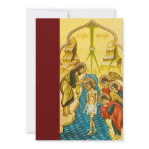 Jesus Christ taking baptism Russian icon
