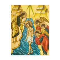 Jesus Christ taking baptism Russian icon