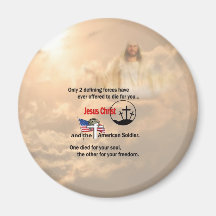Jesus Christ & the American Soldier Fridge Magnets