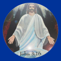 Jesus Christ, The Light of the World Round Sticker by ScenicEarthStudios Jesus Christ, The Light of the World Round Sticker