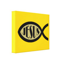 JESUS Christian Fish Symbol Canvas Prints