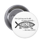 Jesus & Darwin Fish Button/Pin 2 Inch Round Button
