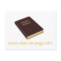 Jesus dies on page 681 postcards