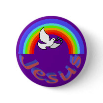 Jesus Dove Rainbow buttons