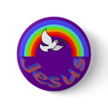 Jesus Dove Rainbow buttons
