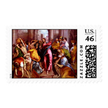 Jesus drove money changers out of the temple postage