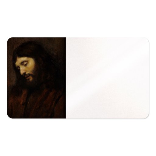Jesus Face Eyes Downcast Business Card Templates (front side)