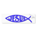 Jesus Fish (Bumper Sticker Blue) bumper stickers by christiansoldier777 Jesus Fish (Bumper Sticker Blue) bumper stickers