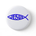 Jesus Fish (Button Blue) button
