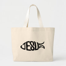 Jesus Fish Canvas Bag
