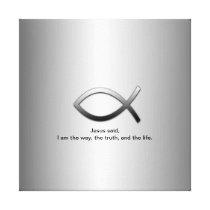 Jesus Fish Christian Ichthys Custom Scripture Gallery Wrapped Canvas