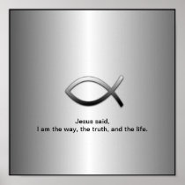 Jesus Fish Christian Ichthys Custom Scripture Poster