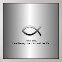 Jesus Fish Christian Ichthys Custom Scripture Poster