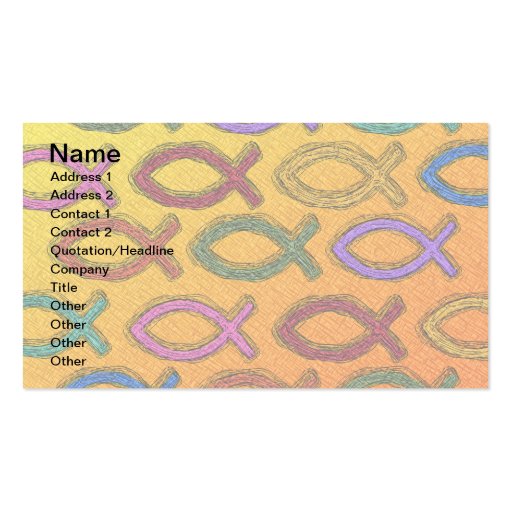 JESUS FISH DESIGN BUSINESS CARD TEMPLATES (front side)